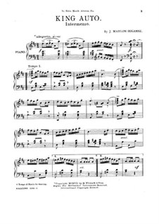 King Auto. Intermezzo for Piano: King Auto. Intermezzo for Piano by J. Mahlon Duganne