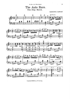 The Auto Race. Two-Step and March for Piano: The Auto Race. Two-Step and March for Piano by Hamilton J. Hawley