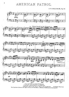 Американский патруль, Op.92: Для фортепиано by Франк У. Мичхэм