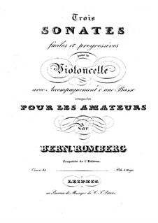 Три сонаты для виолончели и бассо континуо, Op.43: Партия виолончели by Бернхард Ромберг