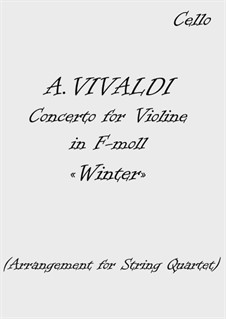Концерт для скрипки с оркестром No.4 фа минор 'Зима', RV 297: Arrangement for string quartet by Антонио Вивальди