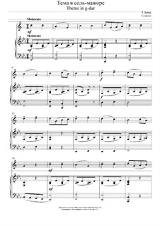 Тема соль мажор: Для саксофона альта и фортепиано by Теодор Латур
