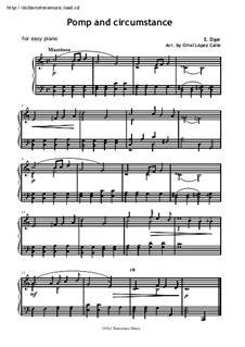 Марш No.1: Molto maestoso, for piano by Эдуард Элгар