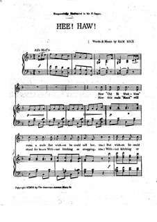 Hee! Haw! Song: Hee! Haw! Song by Sam Rice