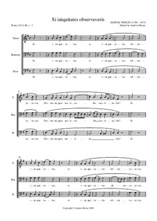 Si iniquitatis observaveris: Si iniquitatis observaveris by Сэмюэль Себастьян Уэсли