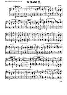 Баллада No.2 фа мажор, Op.38: Для фортепиано by Фредерик Шопен