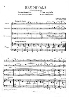 Народная песнь: Bridal Waltz, for violin, cello, harmonium and piano by Нильс Вильгельм Гаде, Иоганн Петер Эмилиус Хартман