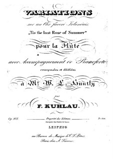 Вариации на тему арии 'Последняя роза лета', Op.105: Вариации на тему арии 'Последняя роза лета' by Фридрих Кулау