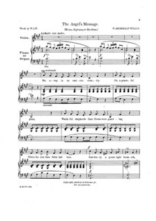 The Angel's Message, for Voice and Piano (or Organ): The Angel's Message, for Voice and Piano (or Organ) by W. Archibald Willis