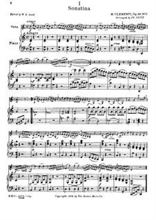 Сонатина No.1: Для скрипки и фортепиано by Муцио Клементи