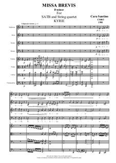 Missa Brevis for SATB and Strings, CS003: No.1 Kyrie by Santino Cara