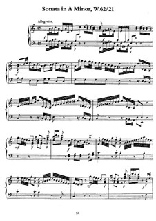 Соната для клавишного инструмента ля минор, H 131 Wq 62:21: Для одного исполнителя by Карл Филипп Эммануил Бах