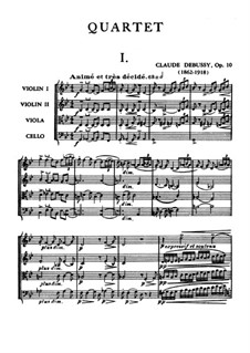 Струнный квартет No.1 соль минор, L.85 Op.10: Партитура by Клод Дебюсси