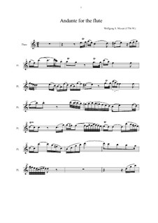 Анданте для флейты с оркестром до мажор, K.315: Сольная партия by Вольфганг Амадей Моцарт
