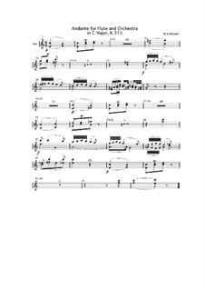 Анданте для флейты с оркестром до мажор, K.315: Партии by Вольфганг Амадей Моцарт