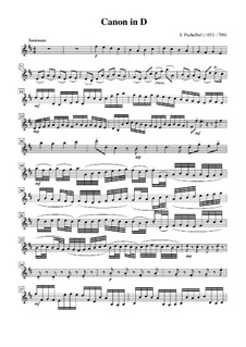 Quartet instrument version: Для трех скрипок и виолончели – Партия первой скрипки by Иоганн Пахельбель