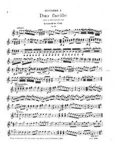 Легкий дуэт для двух гитар, Op.20: Партии by Леонгард фон Калль