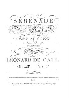 Серенада для гитары, флейты и альта, Op.66: Серенада для гитары, флейты и альта by Леонгард фон Калль