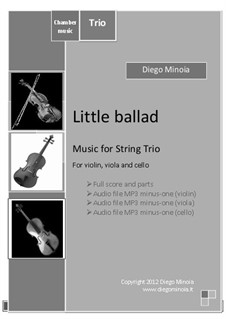 Little ballad: Trio for violin, viola, cello – Full score by Diego Minoia