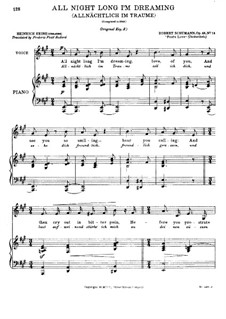 No.14 Мне снится ночами образ твой: Клавир с вокальной партией by Роберт Шуман