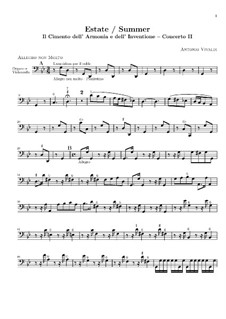 Концерт для скрипки с оркестром No.2 соль минор 'Лето', RV 315: Партия бассо континуо by Антонио Вивальди
