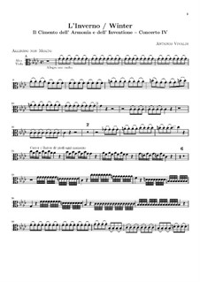 Концерт для скрипки с оркестром No.4 фа минор 'Зима', RV 297: Партия виолы-альта by Антонио Вивальди