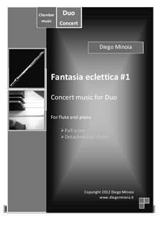 Fantasia eclettica No.1: For flute and piano – Full score + detached part by Diego Minoia