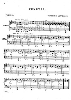 Венеция (Вальс): Для фортепиано by Caroline Lowthian