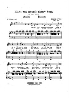 Hark! The Robin's Early Song, Op.12 No.1: Hark! The Robin's Early Song by Frank Lynes
