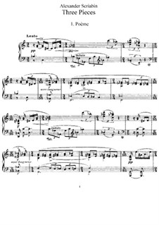 Три пьесы, Op.52: Для фортепиано by Александр Скрябин