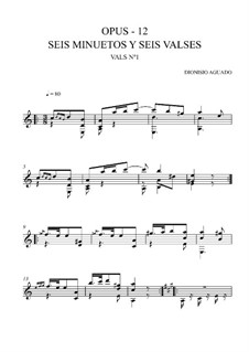 Шесть менуэтов и шесть вальсов, Op.12: Вальс No.1 by Дионисио Агуадо