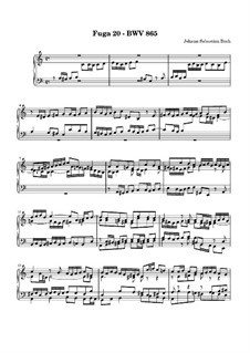 Прелюдия и фуга No.20 ля минор, BWV 865: Для клавишного инструмента by Иоганн Себастьян Бах