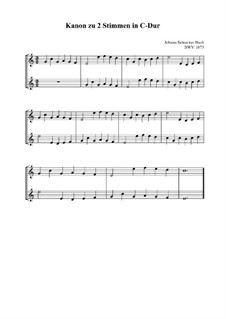 Canon a 2 perpetuus, BWV 1075: Вокальная партитура by Иоганн Себастьян Бах