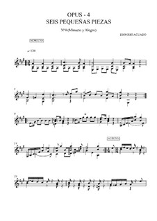 Шесть маленьких пьес, Op.4: No.4 Менуэт и аллегро by Дионисио Агуадо
