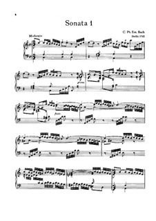 Шесть сонат, H 30-34, 36, Wq 49: Для фортепиано by Карл Филипп Эммануил Бах