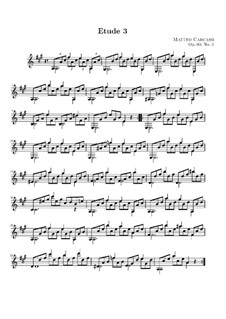 Двадцать пять этюдов для гитары, Op.60: No.3 by Маттео Каркасси