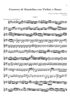 Концерт для мандолины, двух скрипок и бассо континуо: Скрипка I by Карло Чечере