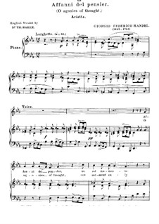 Оттон, король Германии, HWV 15: Affanni del pensier, for voice and piano by Георг Фридрих Гендель