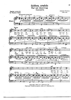 Sebben, crudele: For voice and piano (e minor) by Антонио Кальдара