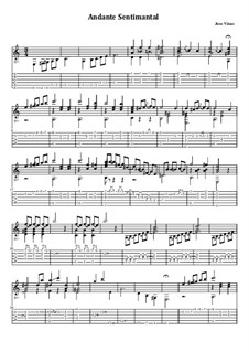 Andante Sentimental: Гитарная табулатура by José Viñas
