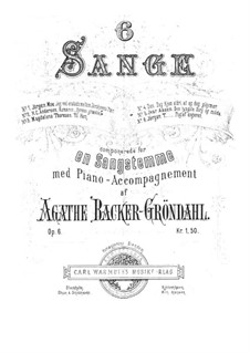 Шесть песен, Op.6: Шесть песен by Агате Бакер-Грёндаль