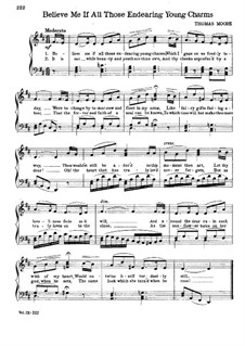Believe Me, if All Those Endearing Young Charms: Клавир с вокальной партией by folklore