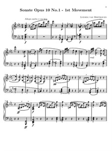 Соната для фортепиано No.5, Op.10 No.1: Часть I by Людвиг ван Бетховен