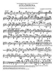 Colombina. Polka for Guitar: Colombina. Polka for Guitar by Joaquin Casanovas