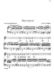 К Сильвии, D.891 Op.106 No.4: Клавир с вокальной партией by Франц Шуберт