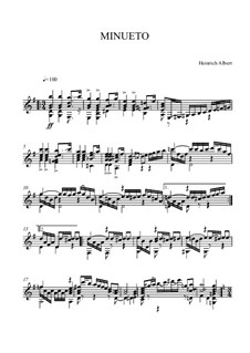 Менуэт соль мажор: Для гитары by Heinrich Albert