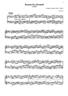 Соната для фортепиано No.2 си-бемоль минор, Op.35: Часть IV by Фредерик Шопен