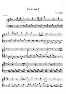 Сонатина No.5: Для фортепиано (ноты высокого качества) by Муцио Клементи