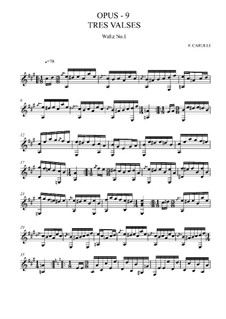 Три вальса для гитары, Op.9: Вальс No.1 by Фердинандо Карулли