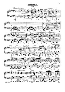 Баркарола фа-диез мажор, Op.60: Для фортепиано (с аппликатурой) by Фредерик Шопен